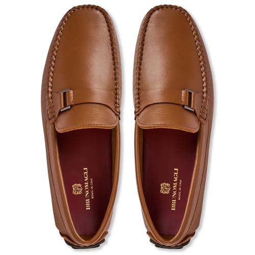 Bruno Magli - Men's Tazio Slip-On Moccasins, Italian Driving Leather Shoes with Side Bit (Cognac Calf, 10.5 M) by Bruno Magli - Used condition - Image 5