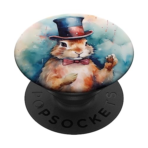 Conejo mago con sombrero. Magia, truco, ilusión PopSockets
