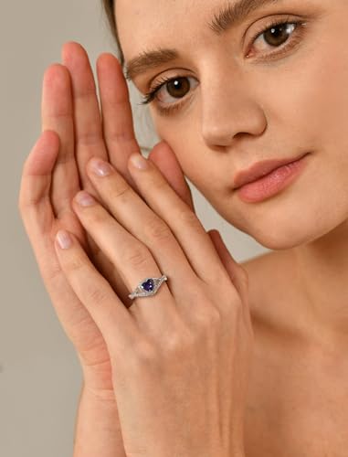 YL Infinity Heart Rings 925 Sterling Silver Halo Twisted Engagement Band Birthstone Ring for Women2