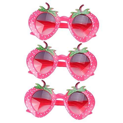 3 Pcs Fancy Dress Party Glasses Strawberry Sunes Fashion Funny Glasses Toy Party Accessories Creative Sunglasses Comfortable for Long Time