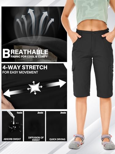 Women's Hiking Pants Convertible Quick Dry Lightweight Zip Off Fishing Travel Safari Pants4