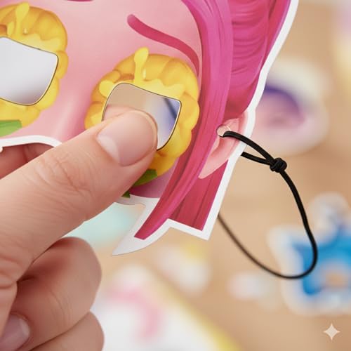 Image of Wanna Party Kpop Demon Hunters Birthday Decoration- Pack of 6 Kpop Eye Masks for Boys & Girls