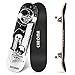 Skateboard para Principiante,79cm×20cm Completo Patineta,9 Capa Monopatín Madera Arce Tabla Double Kick Concave Standard Trick Cruiser Skateboards,para Niña Niño Adulto Adolescentes (10-Black White)