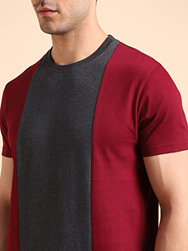Image of Dennis Lingo Men's Cotton Slim Fit Solid Round Neck T-Shirt