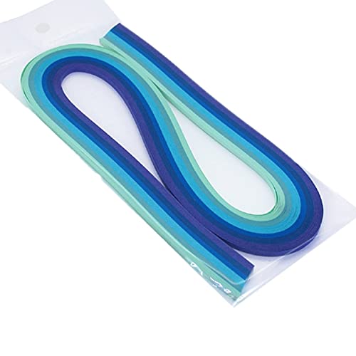 ODETOJOY Quilling Paper Gradient Quilling Tiras de 5 mm, papel filigrana, rampas cromáticas Crescendo 120 piezas de longitud 53 cm (azul) Cover