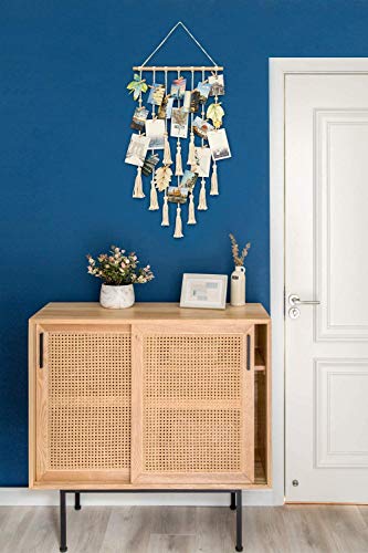 Mkouo Macramé wandtapijt, hangende fotowand, boho, decoratie, chic geweven tapijt voor wooncultuur, slaapkamer… - Afbeelding 6