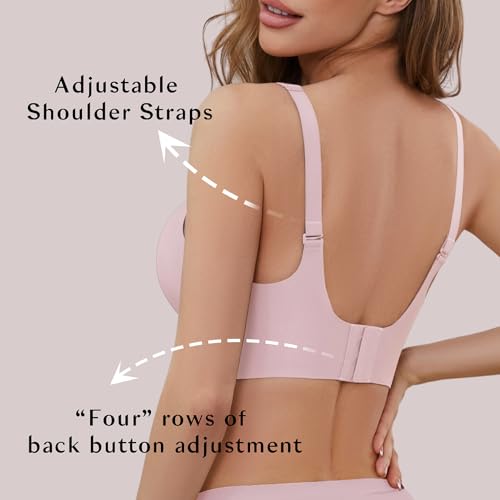 Image of MOEOZLLO Wireless Bras for Women Seamless No Underwire Water Bra Push Up Full Coverage Supportive T Shirt Everyday Bras