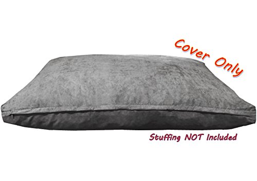 Dogbed4less 40X35X4 Inches XL Size : Suede Fabric External Replacement Cover in Grey Color with Zipper Liner for Dog Pet… - Image 5