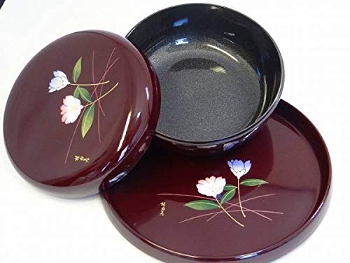 Amazon.co.jp: 桂由美 漆器 菓子器 蓋付盛鉢＆トレ― 2点セット