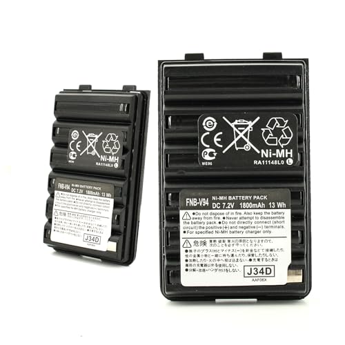 Yeacomm FNBV94 FNB-V94 FNB-V83 7.2V 1800mAh Ni-MH Battery Pack Replacement Battery Compatible for Two Way Radio Yaesu Vertex VX-410, VX-420, VX-420A, VX-160, FT-60R, FT-270 (FBA)