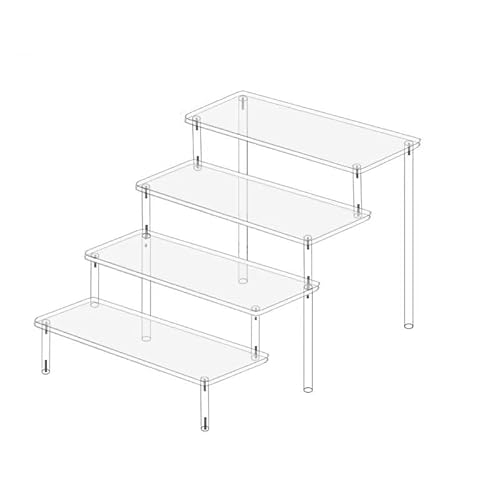 KFGISD, 2/3 Tier Acrylic Organizer Display Risers Display Stand Clear Display Rack For Perfume Rack ,Display Stands(Clear 4 Tier,20cm)
