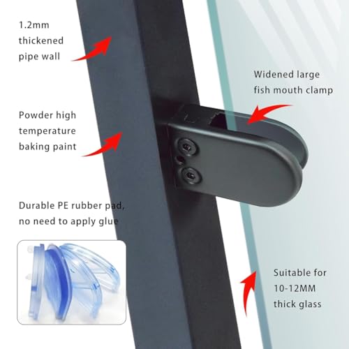 304 Stainless Steel Glass Railing Post - 39.4" End Post for Steps, Balconies, Staircases, Decks & Pool Fences - Durable with Slots & Base for Easy Installation