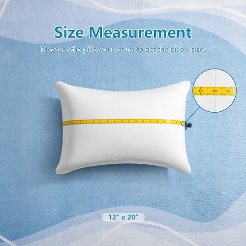 Image of AM AEROMAX 12 x 20 Throw Pillow Memory Foam Pillow Insert - Rectangular Lumbar Support Pillow for Decorative Cushion Bed Couch Sofa - Non-Deforming Over Time