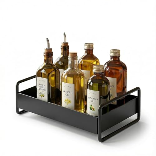 Image of Mate Black Metal Tray Serving Tray - Rectangular Tray with Handles for Kitchen, Dining, Coffee Table & Home Decor - Tea Snacks Breakfast Tray (Z Black)