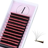 ALLOVE Pink Ombre Colored Eyelash Extension Super Easy Fan Volume Lash Extensions 0.07mm C Curl 15-20mm Mixed Tray Rapid Blooming Colorful Volume Lashes Self Fanning Lash Extension Supplies