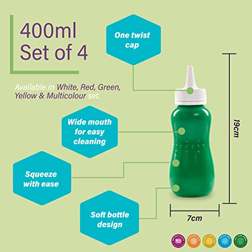 Image of Gluman Squeezy 750 ml Sauce Bottle (Set of 2) for Clean & Mess-free Dispensing | 100% Food Grade | Dishwasher Safe | Freezer Safe | Ergonomically Designed | Reusable (Green)
