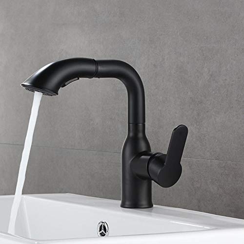 Grifos para lavabo de baño de latón monomando en color negro