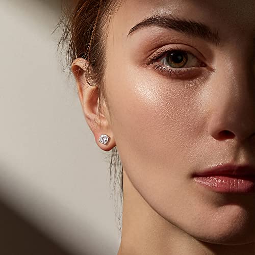 6 Pairs Hypoallergenic, 18K Gold Plated Cubic Zirconia Earrings, Simulated Diamond Stud Earrings For Women Men Girls #TOP6