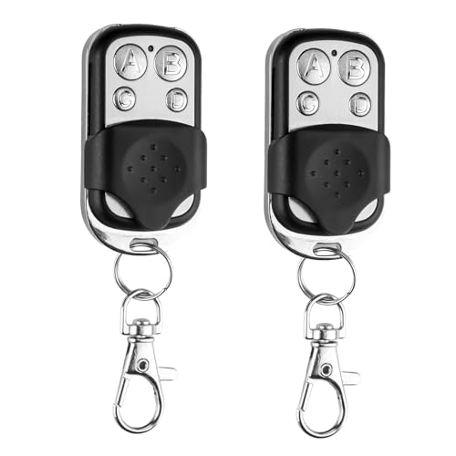 2 controles remotos universales para puerta de garaje 433,92 MHz código fijo pitido inalámbrico con carcasa deslizante y 4 botones para puerta de garaje eléctrica y coche