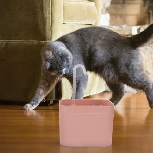 Fuente automática para agua para mascotas rosa miniatura 4