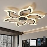 YOLEDY Lampara Ventilador Techo Dormitorio, Negro