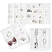 MESHA Stackable Jewelry Organizer Trays Muti-use Jewelry Storage Holder Leather Display Case for Drawer or Dresser Set of 3 (White)