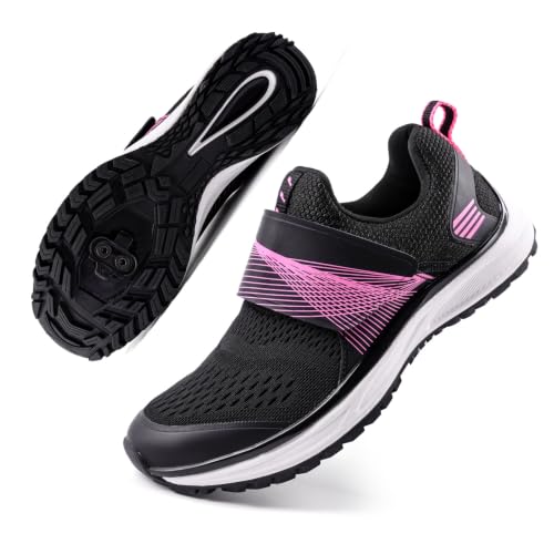Image of Women's Indoor and Outdoor Cycling Shoes - Comfortable and Breathable - Compatible With SPD Cleats
