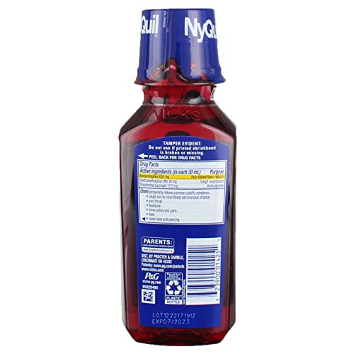 Vicks Nyquil Cold & Flu Nighttime Relief Liquid, Cherry Flavor 8 oz (Pack of 3) - Image 3
