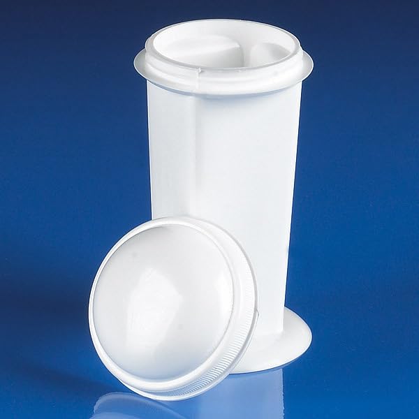 Globe Scientific 513200 Polymethylpentene Coplin Staining Jar, 5-10 Place, White, Pack of 12