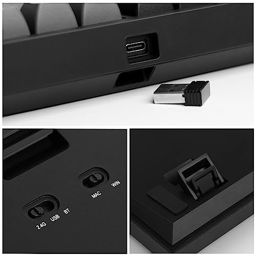 Epomaker Th80 Se Gasket 75% Mechanical Keyboard, Nkro Hot Swappable Rgb 2.4Ghz/ Bluetooth 5.0/ Wired Gaming Keyboard With Poron/Eva Foam, 4000Mah Battery, Knob Control For E-Sport/Windows/Mac #TOP5