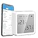 YOUNO Cyfrowy czujnik wilgotności i temperatury Bluetooth z monitorem, duży wyświetlacz LCD, sterowanie aplikacją Tuya, wewnętrzny mini higrometr termometr do domu, biały
