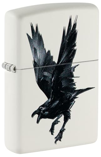 Zippo Encendedor Raven Bird Blanco Mate 46077 miniatura 1