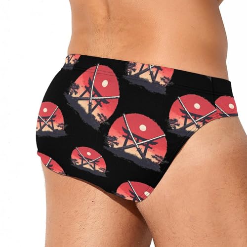 Samurai Katana Tori Gate Mens Swim Briefs Bikini Sexy Low Rise Trunks Swimsuit Bathing Suit Beach3