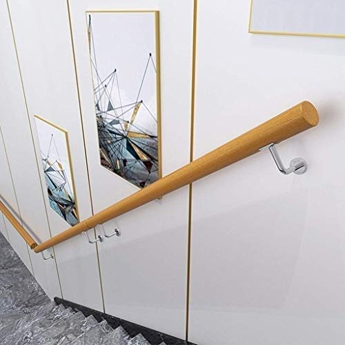 Rampe d'escalier en bois noble de 80 cm, main courante de sécurité pour villa - 7