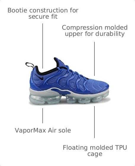 Image of Nike Mens Air Vapormax Plus Game Royal /Black-Wolf Grey 924453 404 - Size 8.5