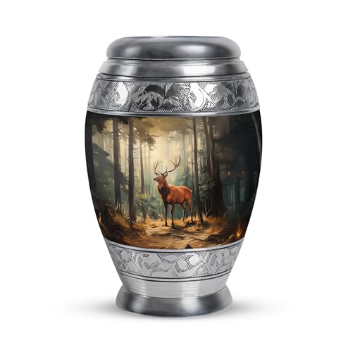 Image of Deer Urn Decorative Urn for Ashes for Women & Men 3 Inch | Memorial Funeral Urns Keepsake Urns for Ash Memorial Urns Human Ash