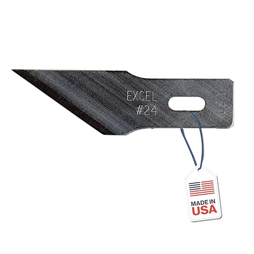 Excel Blades #24 Deburring Blades – 100-Pack Carbon Steel 3/4 Inch Craft Knife Replacement Blades – For Deburring, Cutting, Stripping & Precision Crafting- Made in USA