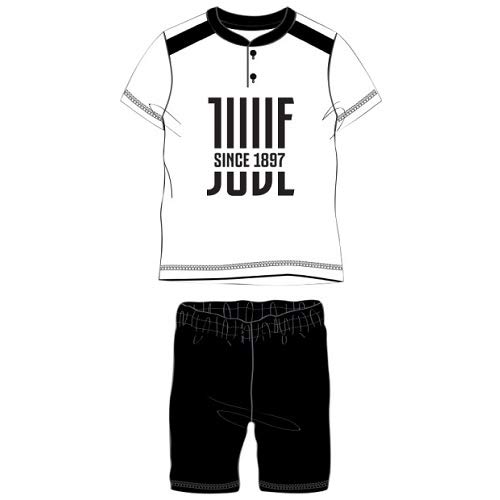 Juventus F.C - Pijama corto de manga corta + pantalones cortos - Producto oficial de Juve para niño - Color blanco, 6 años