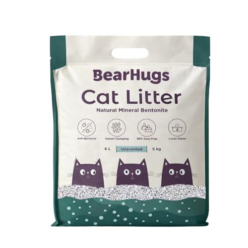 Image of BearHugs Bentonite Cat Litter - Unscented Perfect for Cat (Pack of 1, 5 KG)
