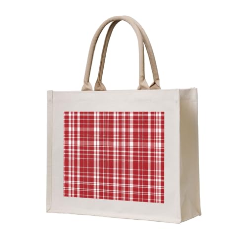 Sacs de courses en toile rouge et noir grand sac fourre-tout