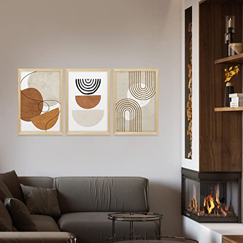 Kit 3 Quadros para Decoração Formas Minimalista Moderno Sala