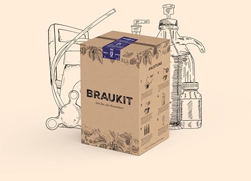 Braukit - Helles Bierbrauset mit 5L Gärflasche | Malzmischung, Hopfen, Hefe, Thermometer, Reiniger, Abfüller | Einfache Handhabung, Perfekt für Einsteiger | Geschenk für Männer