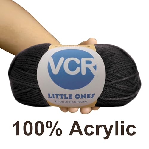 Image of VCR Black Yarn, 100 Grams Hank, 190 Meters Length, Acrylic Ball for Crochet and Knitting, Soft Crosia Threads, Pack of 1 Yarn, Suitable for DIY Crafts