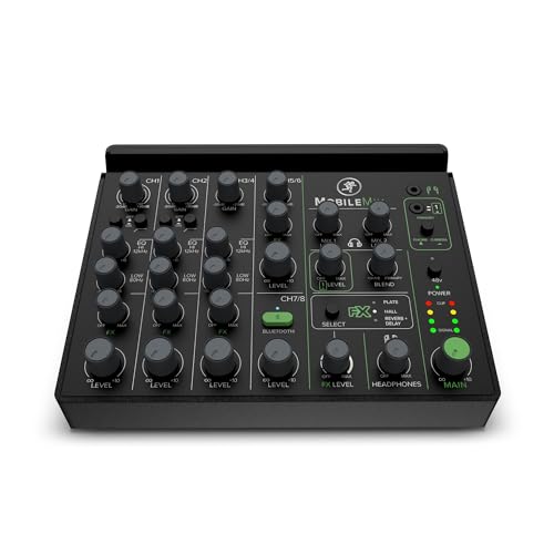 Image of Mackie MobileMix 8-Channel USB-Powerable Mixer for A/V Production, Live Sound and Streaming With Instruments, Microphones and Bluetooth®