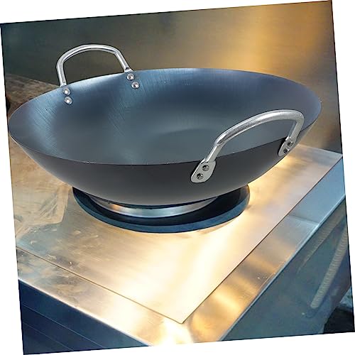 Wok grande de hierro con fondo redondo tradicional miniatura 6