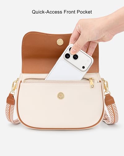 Image of RONSIN Small Crossbody Bags for Women Mini Shoulder Purse Flap Saddle Purses Underarm Shoulder Bag with 2 Removable Starps