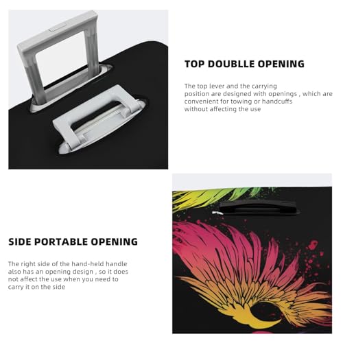 Travel Luggage Cover Colorful love wings Suitcase Protector Elastic Washable Stretch Suitcase Protector Anti-Scratch Travel Suitcase Cover Fit 18-32 Inch Luggage4