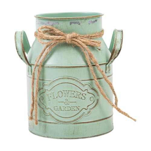 MagiDeal Jarrón de Leche, florero Decorativo para Flores Artificiales, Maceta Retro, arreglo Floral para jardín, baño, Verde