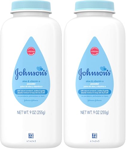 Image of Johnson's Baby Powder for Delicate Skin, Hypoallergenic and Free of Parabens, Phthalates, and Dyes for Baby Skin Care, 1.5 oz (Pack of 2)