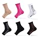 Bluelans Plantar Fasciitis Relief Socks (1 Pair) for Women & Men, Best Compression Sleeves for All Day Wear with Foot/Arch Pain Relief White Black L/XL